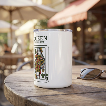 Pickleball - Queen of the Court - Vintage Playing Card -  10oz Insulated Coffee Mug