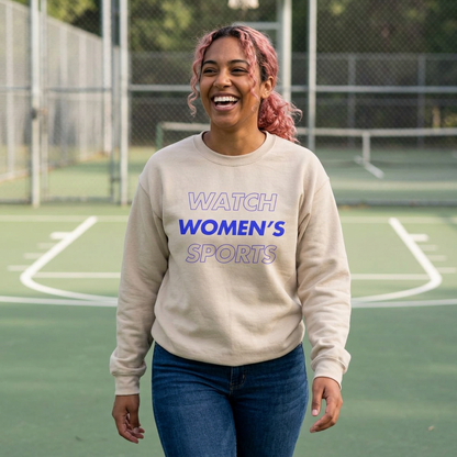 Watch Women's Sports // Unisex Midweight Softstyle Fleece Crewneck Sweatshirt