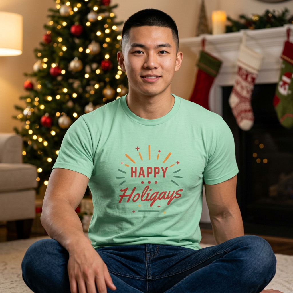 Happy Holigays Simple Unisex Heavy Cotton Tee