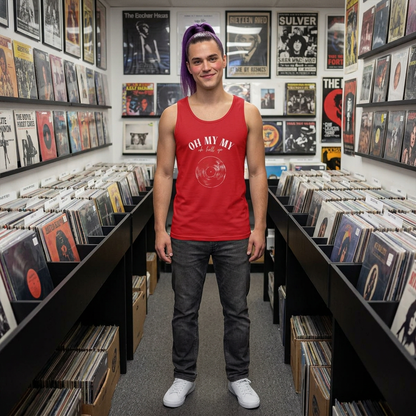 Oh My My Cool Vinyl Record // Unisex Heavy Cotton Tank Top - Graphic Tee