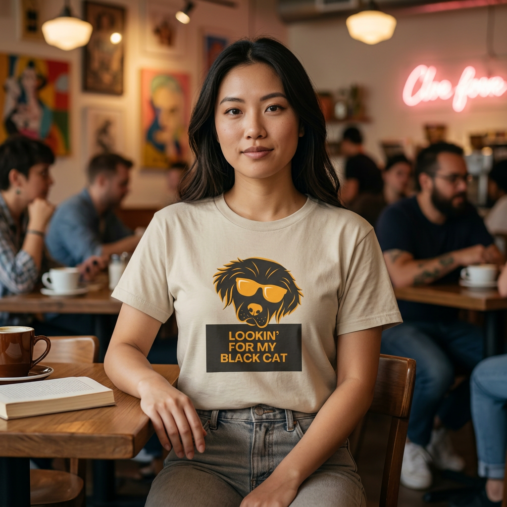 Golden Retriever with Sign //  Unisex Heavy Cotton Tee