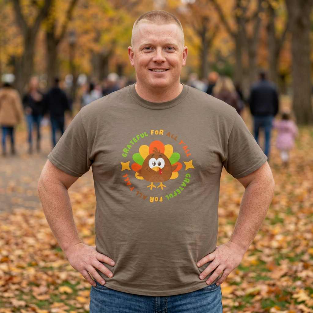 Grateful for All Y'all with Turkey // Unisex Jersey Short Sleeve Tee