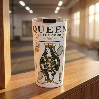 Tennis- Queen of the Court - Vintage Playing Card -  Tumbler - 20oz Insulated Travel Cup