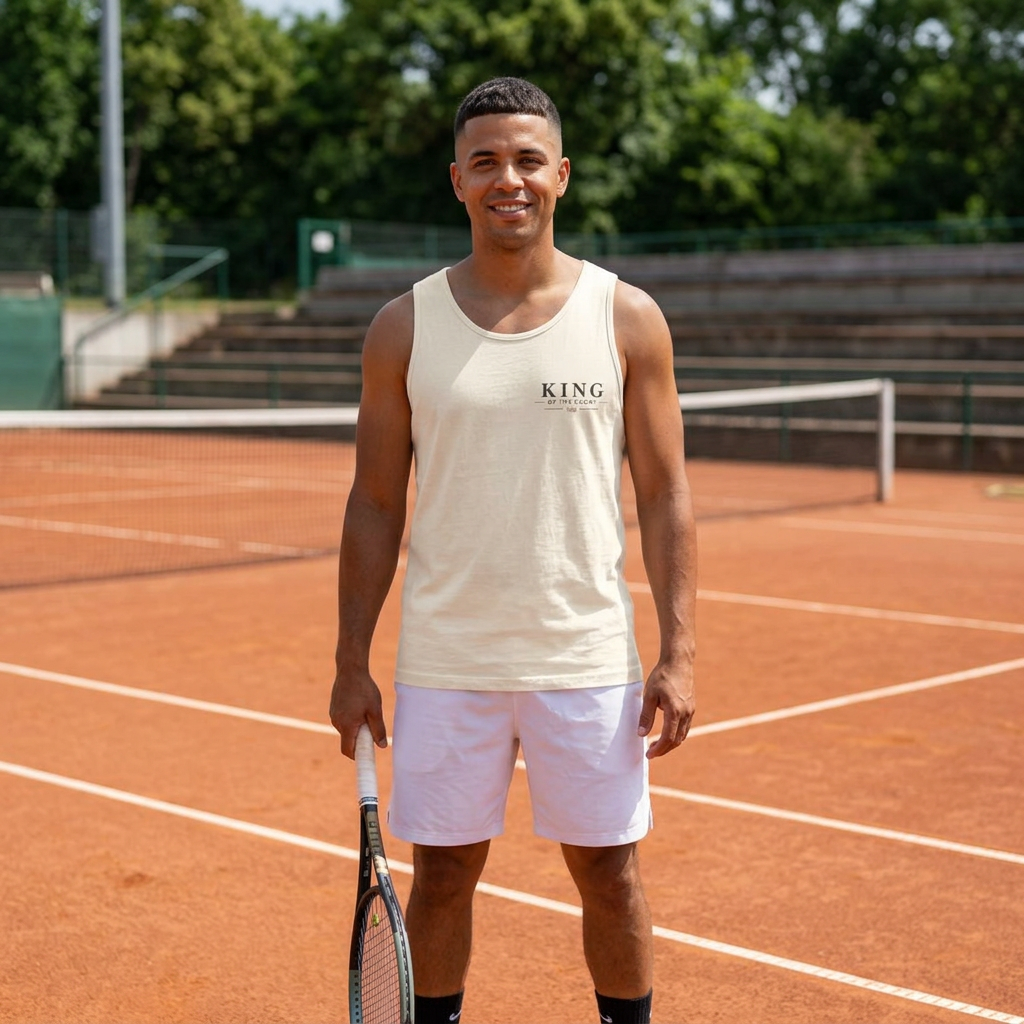 Tennis - King of the Court - Vintage Playing Card - Tank Top — Graphic Tank
