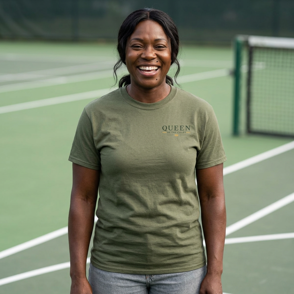 Tennis - Queen of the Court - Vintage Playing Card Graphic T-Shirt