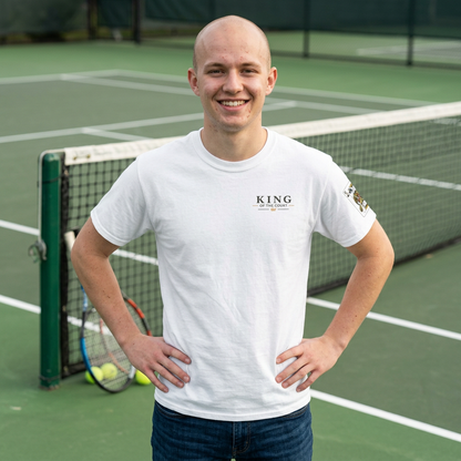 Tennis - King of the Court Card Tee — Sleeve Print Vintage Playing Card Graphic T-Shirt