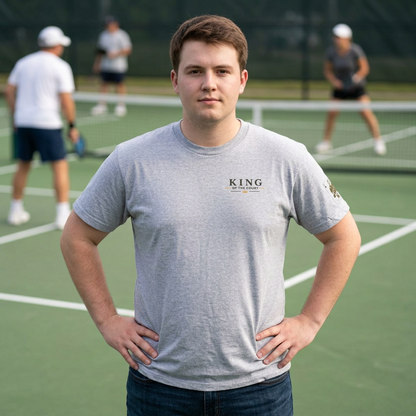 Pickleball - King of the Court Card Tee — Sleeve Design Vintage Playing Card Graphic T-Shirt
