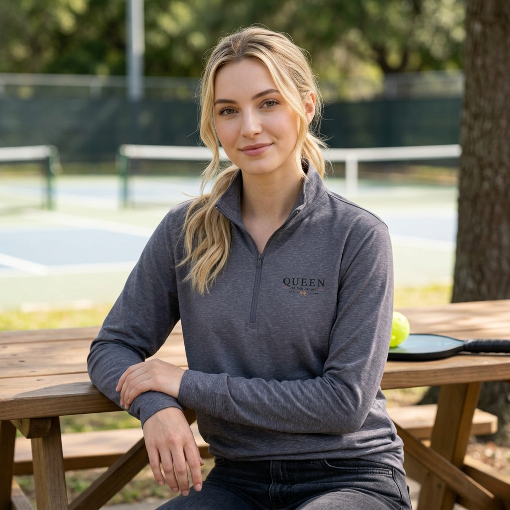 PIckleball Queen of the Court - Quarter-Zip Pullover