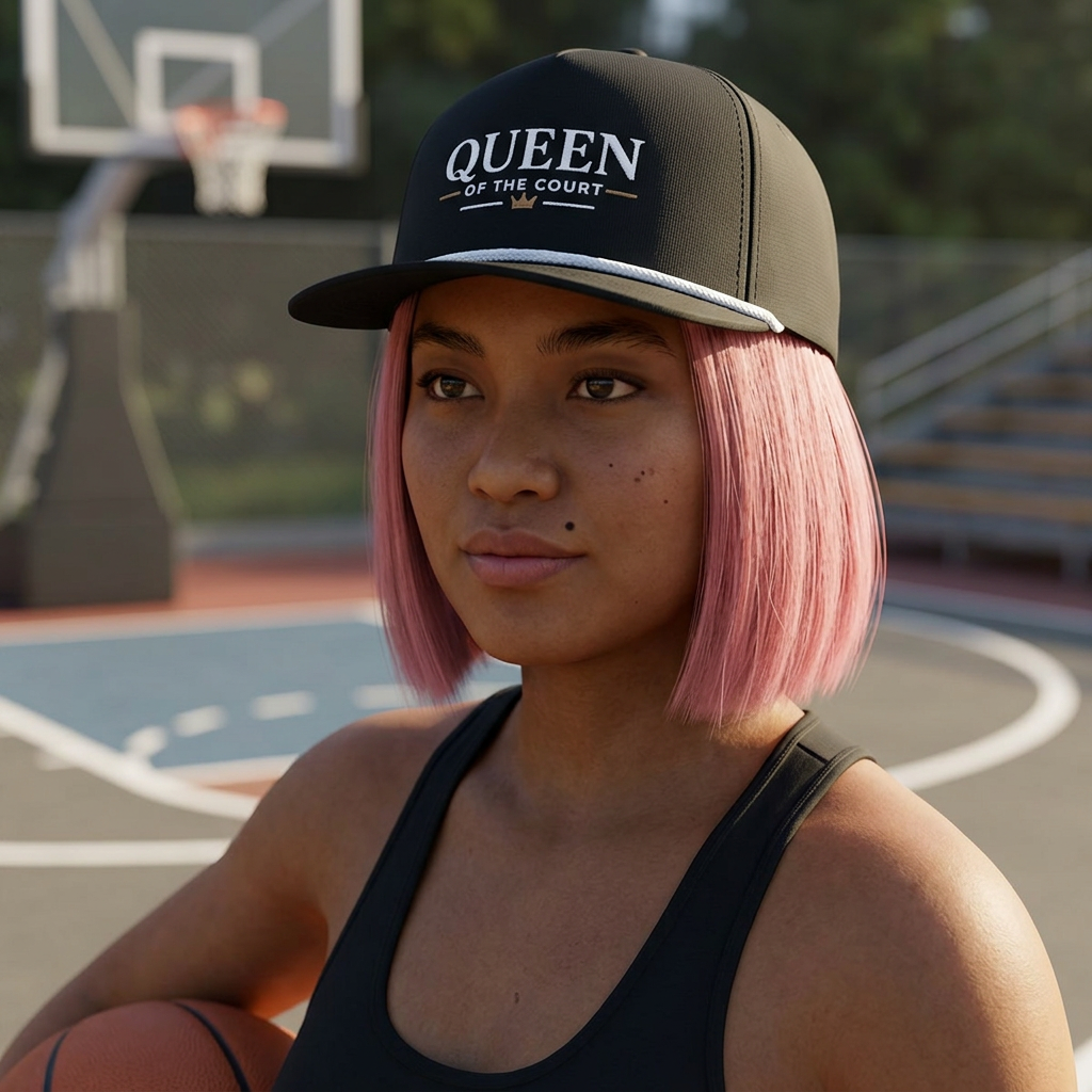 Queen of the Court Rope Cap – Cream Embroidery