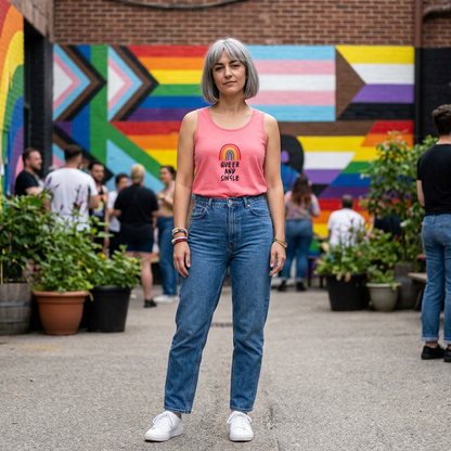 Queer and Single Rainbow // Unisex Heavy Cotton Tank Top