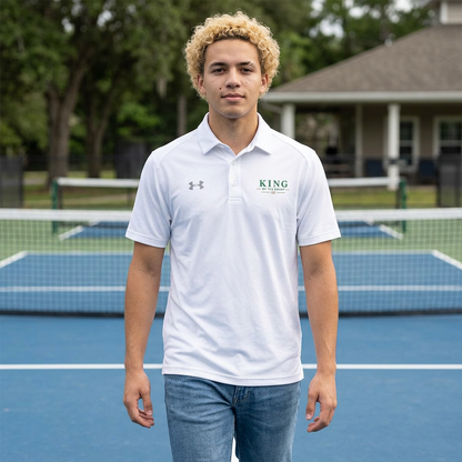 King of the Court-  Green Embroidered Men's Polo Shirt - Under Armour Performance Polo
