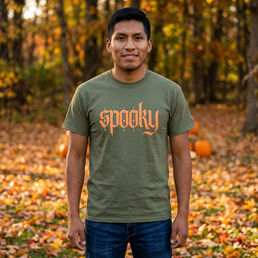 Spooky Unisex Heavy Cotton Tee, Halloween Shirt, Cute Fall T-Shirt, Casual Wear, Gift for Friends, Seasonal Apparel