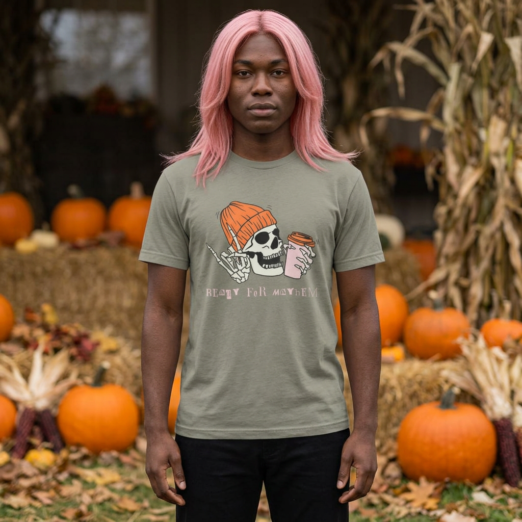 Skull Coffee Tee — 'Ready for Mayhem' Casual Graphic T-Shirt