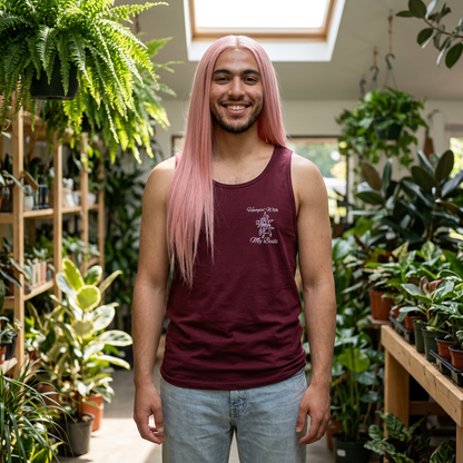 Hangin' With My Buds // Happy Plant Lover Unisex Heavy Cotton Tank Top - Perfect for Gardening Enthusiasts