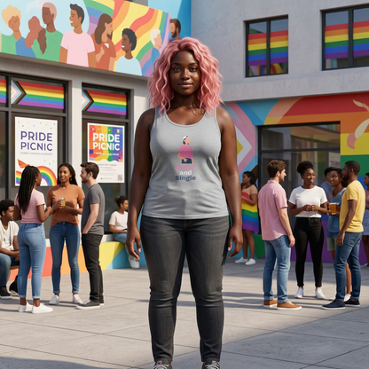 Queer and Single // Unisex Heavy Cotton Tank Top