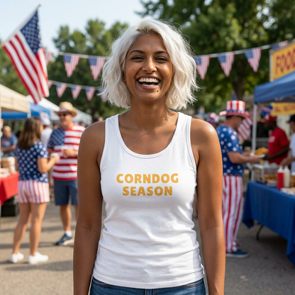 Corndog Season Unisex Heavy Cotton Tank Top - Fun Summer Apparel