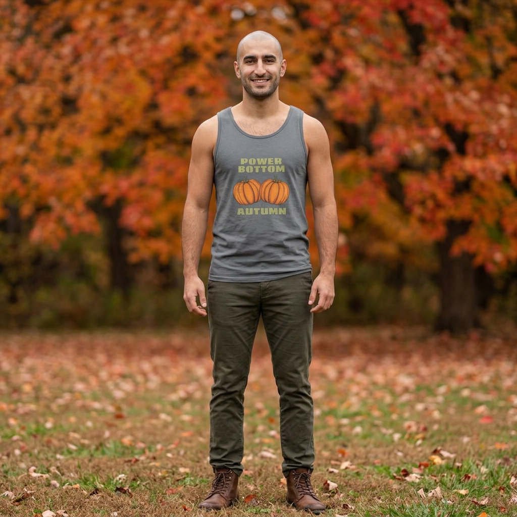 Power Bottom Autumn - Pumpkins // Unisex Heavy Cotton Tank Top - Fall Vibes