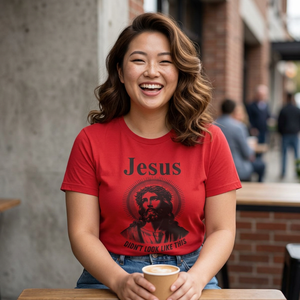 Religious Humor Unisex Heavy Cotton Tee - "Jesus Didn't Look Like This"