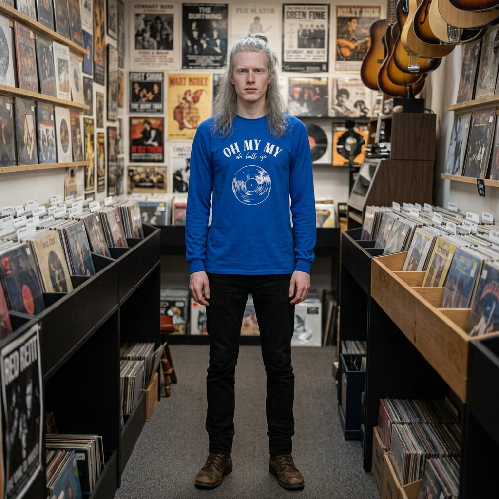 Oh My My // Unisex Long Sleeve Tee - Retro Vinyl Graphic