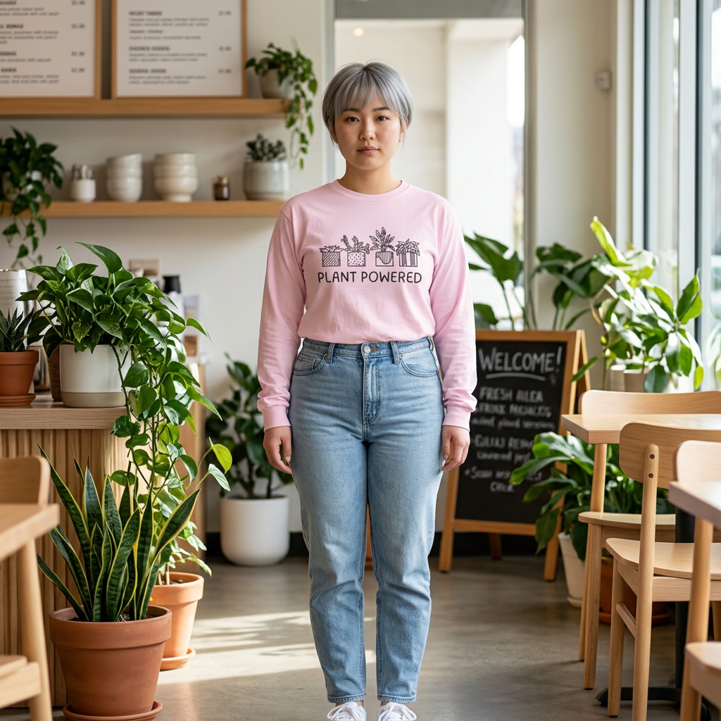 Plant Powered // Unisex Long Sleeve Tee - Eco-Friendly Plant Lovers Shirt