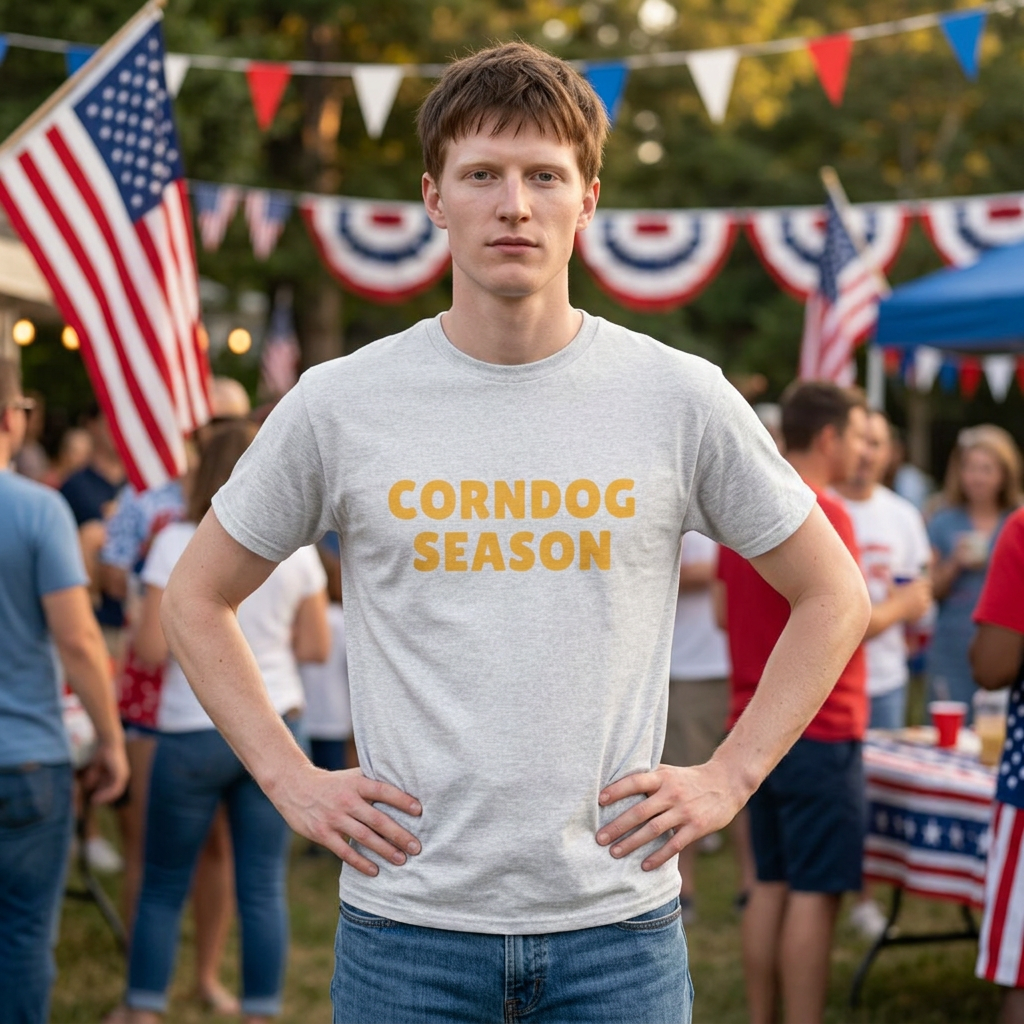 Funny Corndog Season // Unisex Heavy Cotton Tee | Perfect for Food Lovers and Festivals