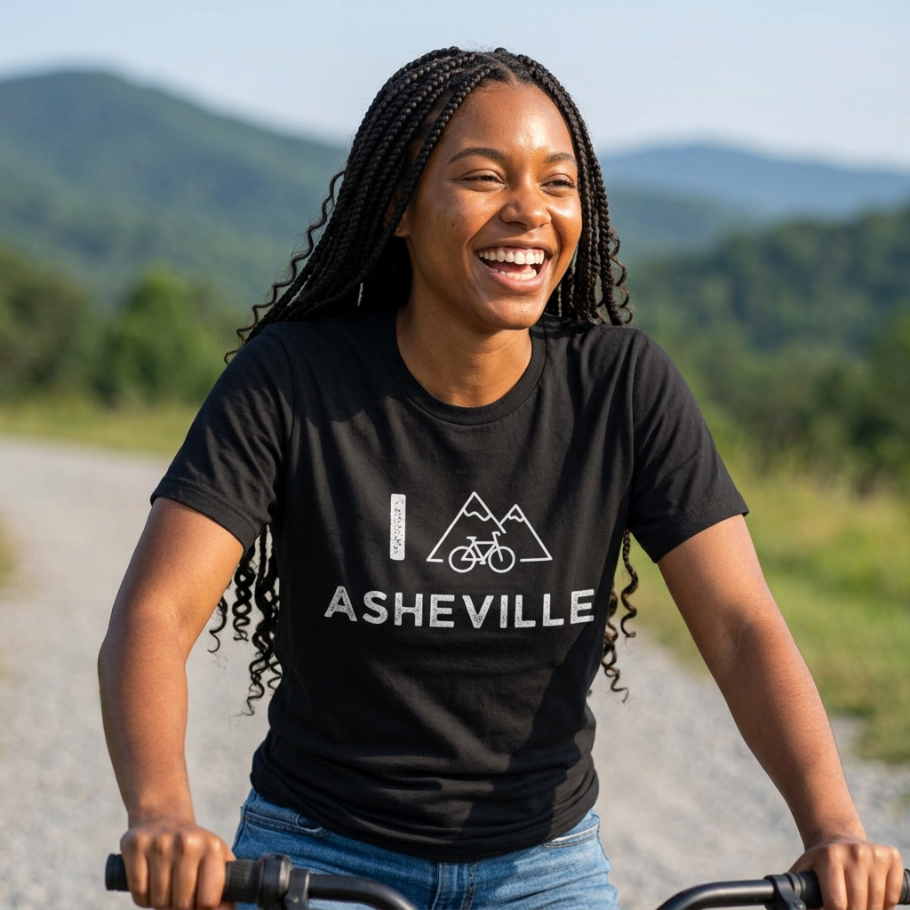 I (Mountain) Bike Asheville // Unisex Softstyle T-Shirt
