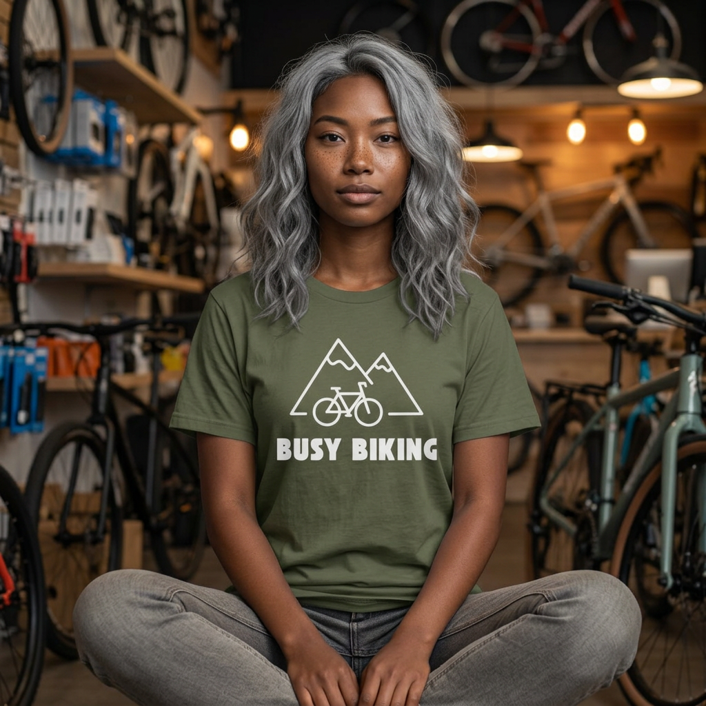 Busy (Mountain) Biking // Unisex Softstyle T-Shirt