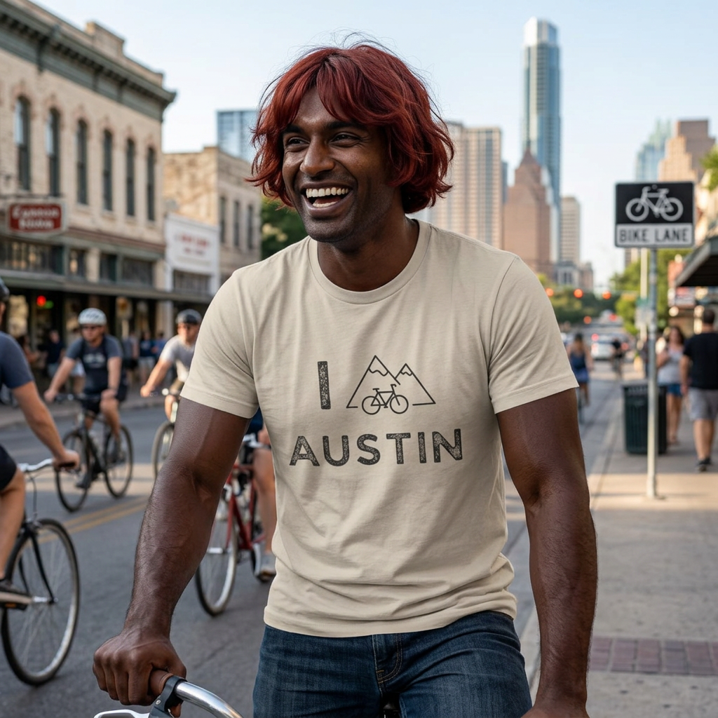 I (Mountain) Bike Austin // Unisex Softstyle T-Shirt