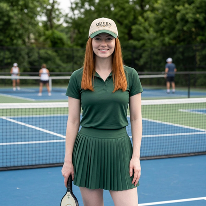 Queen of the Court Washed Baseball Cap — Pickleball or Tennis Player Hat