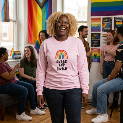 Queer and Single Rainbow // Unisex Ultra Cotton Long Sleeve Tee