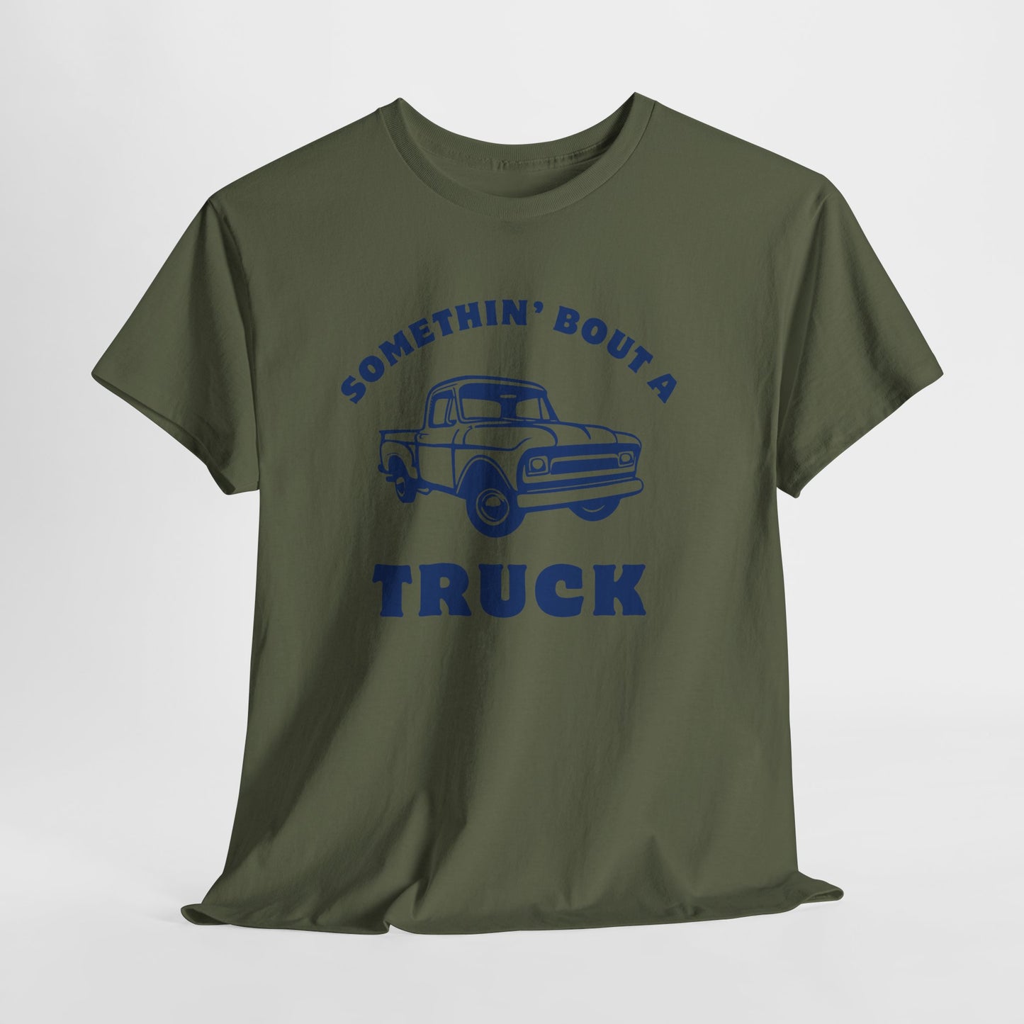 Somethin' Bout a Truck - Navy Pickup // Unisex Heavy Cotton Tee - Perfect for Truck Lovers