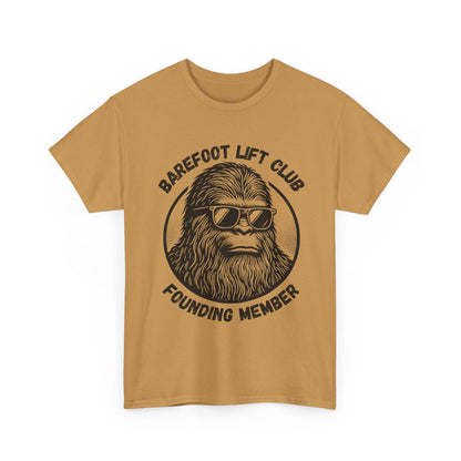 Bigfoot Founding Member of the Barefoot Lift Club // Unisex Heavy Cotton Tee - Founding Member Sasquatch Design