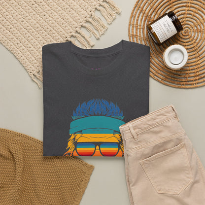 Bigfoot Mood // Retro Mood Unisex Heavy Cotton Tee - Colorful Graphic T-Shirt