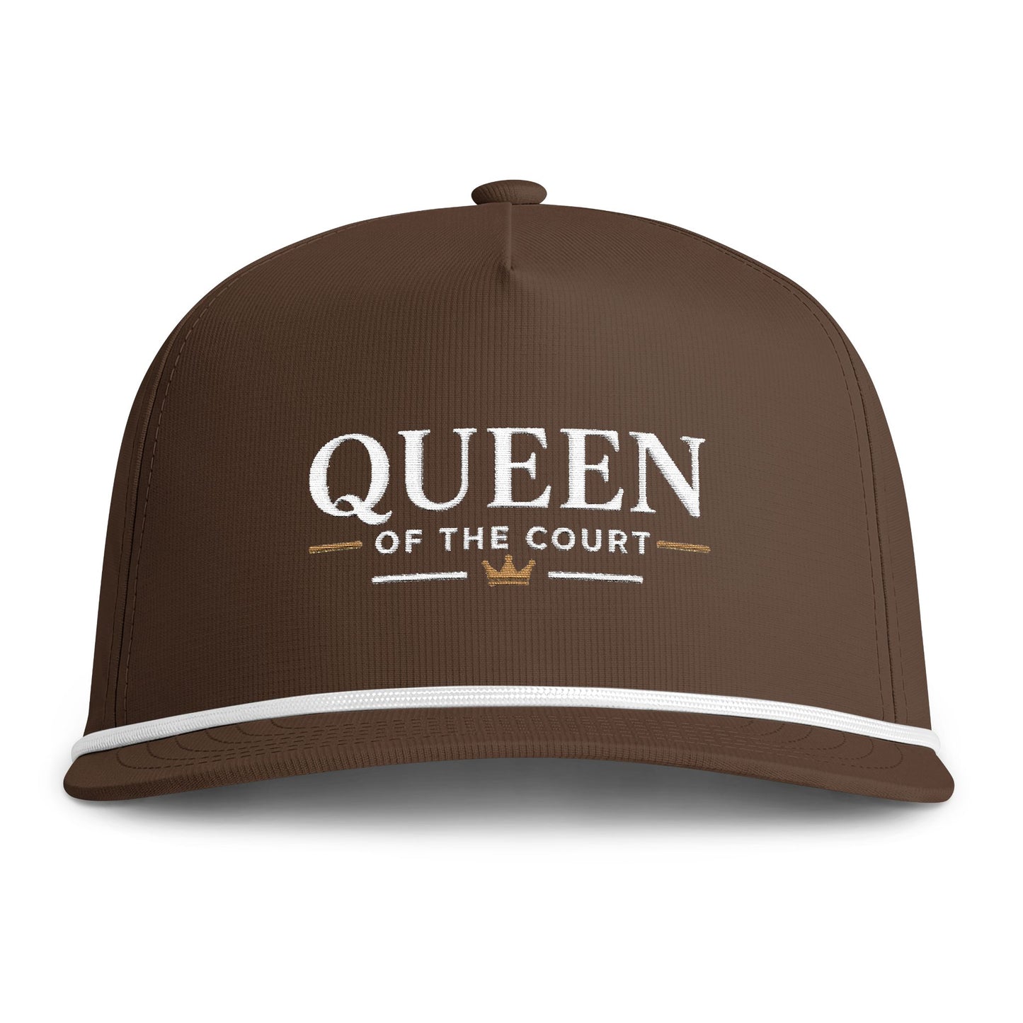 Queen of the Court Rope Cap – Cream Embroidery