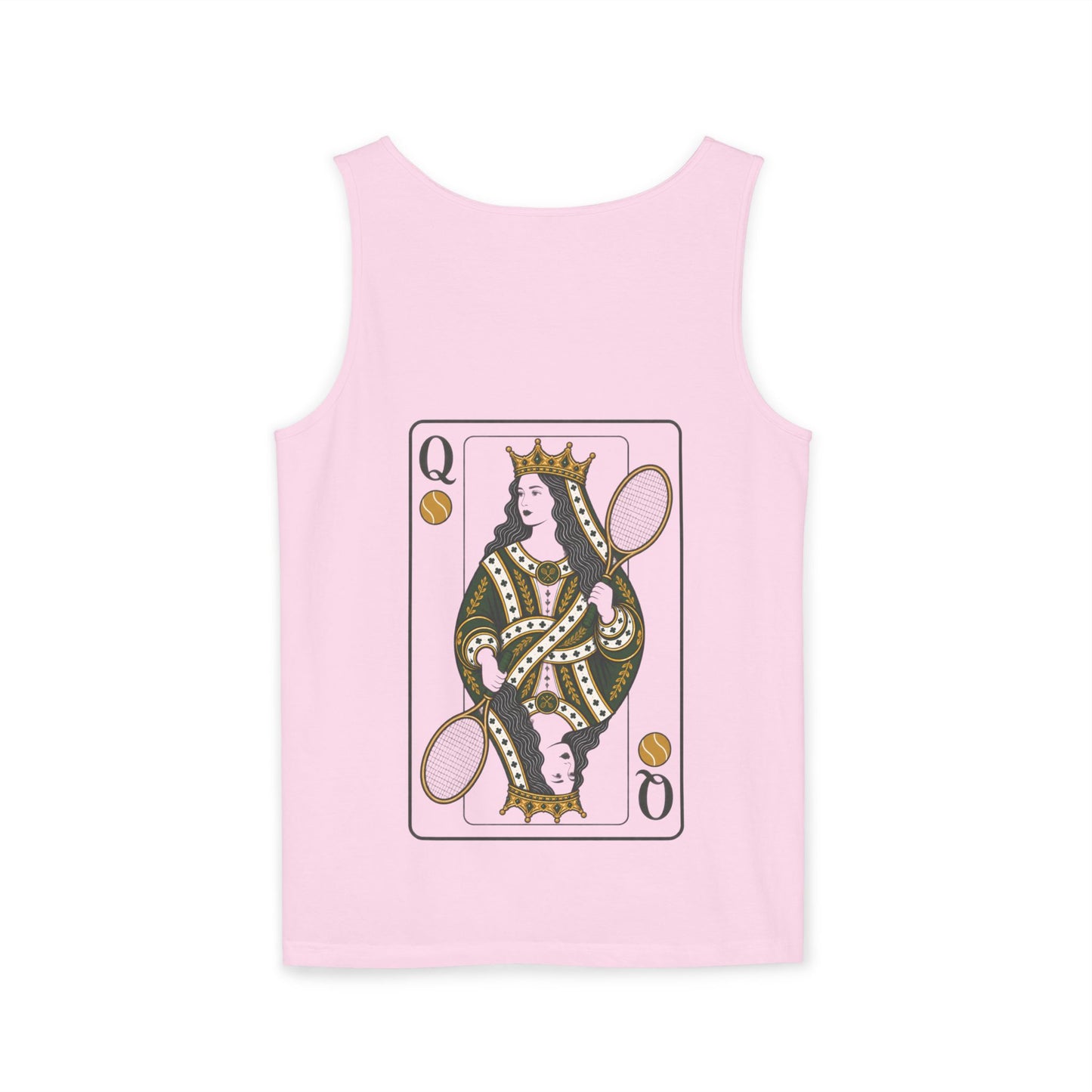 Tennis- Queen of the Court - Vintage Playing Card - Tank Top — Graphic Tank