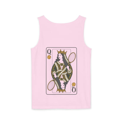 Tennis- Queen of the Court - Vintage Playing Card - Tank Top — Graphic Tank