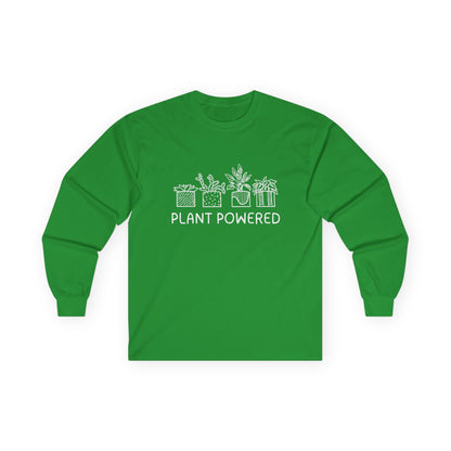 Plant Powered // Unisex Long Sleeve Tee - Eco-Friendly Plant Lovers Shirt