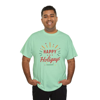 Happy Holigays Simple Unisex Heavy Cotton Tee