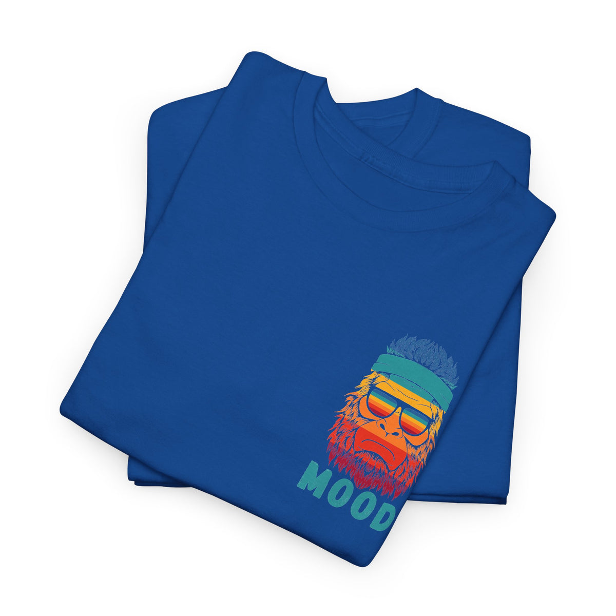 Bigfoot Mood - Pocket Placement // Retro Mood Unisex Heavy Cotton Tee - Colorful Graphic T-Shirt