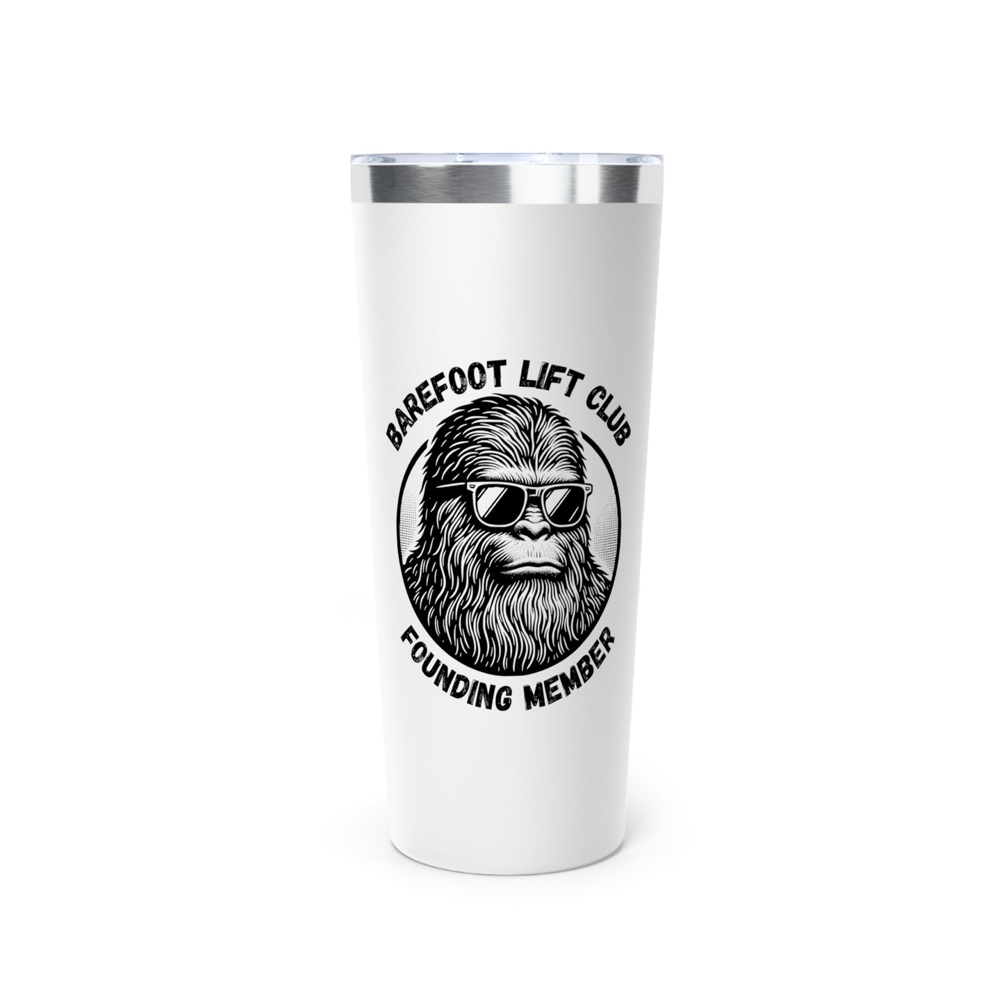 Barefoot Lift Club Founding Member // Copper Vacuum Insulated Tumbler, 22oz - Blue Text