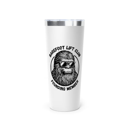Barefoot Lift Club Founding Member // Copper Vacuum Insulated Tumbler, 22oz - Blue Text