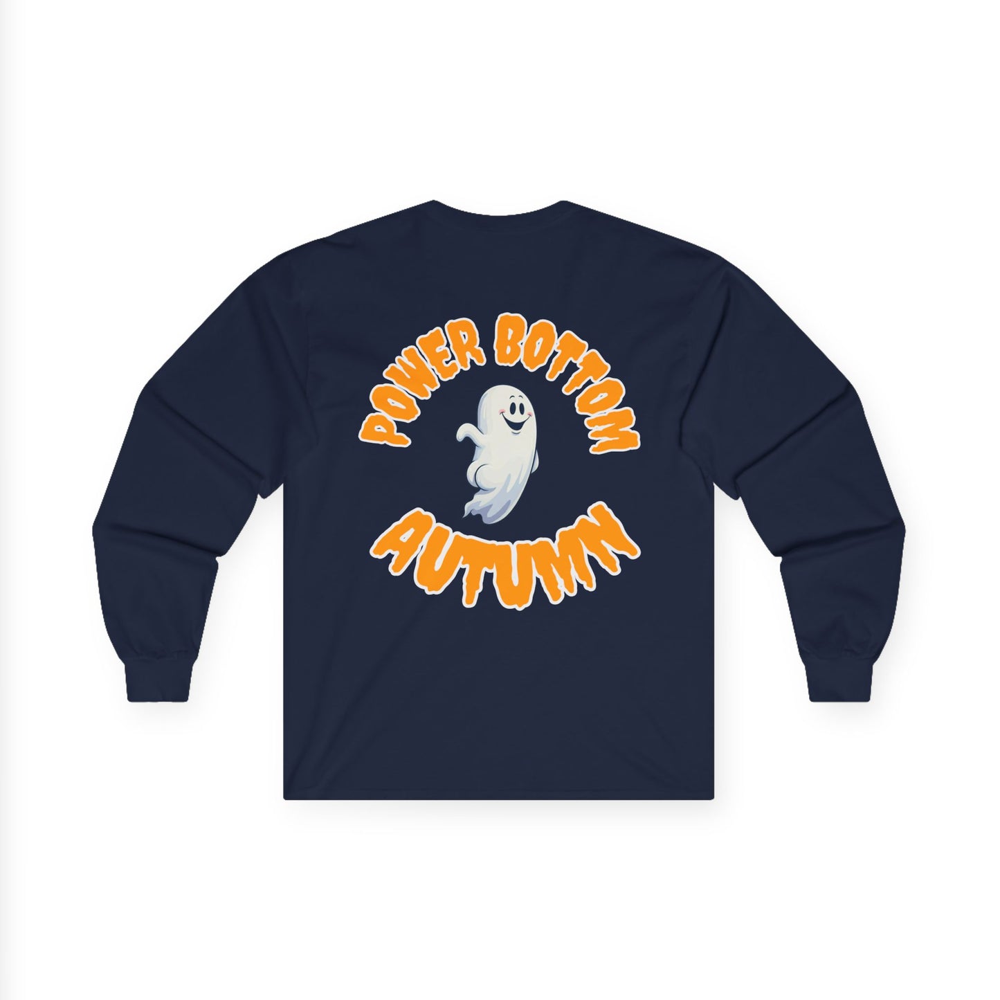 Power Bottom Autumn - White Ghost // Unisex Ghostly Vibes Long Sleeve Tee