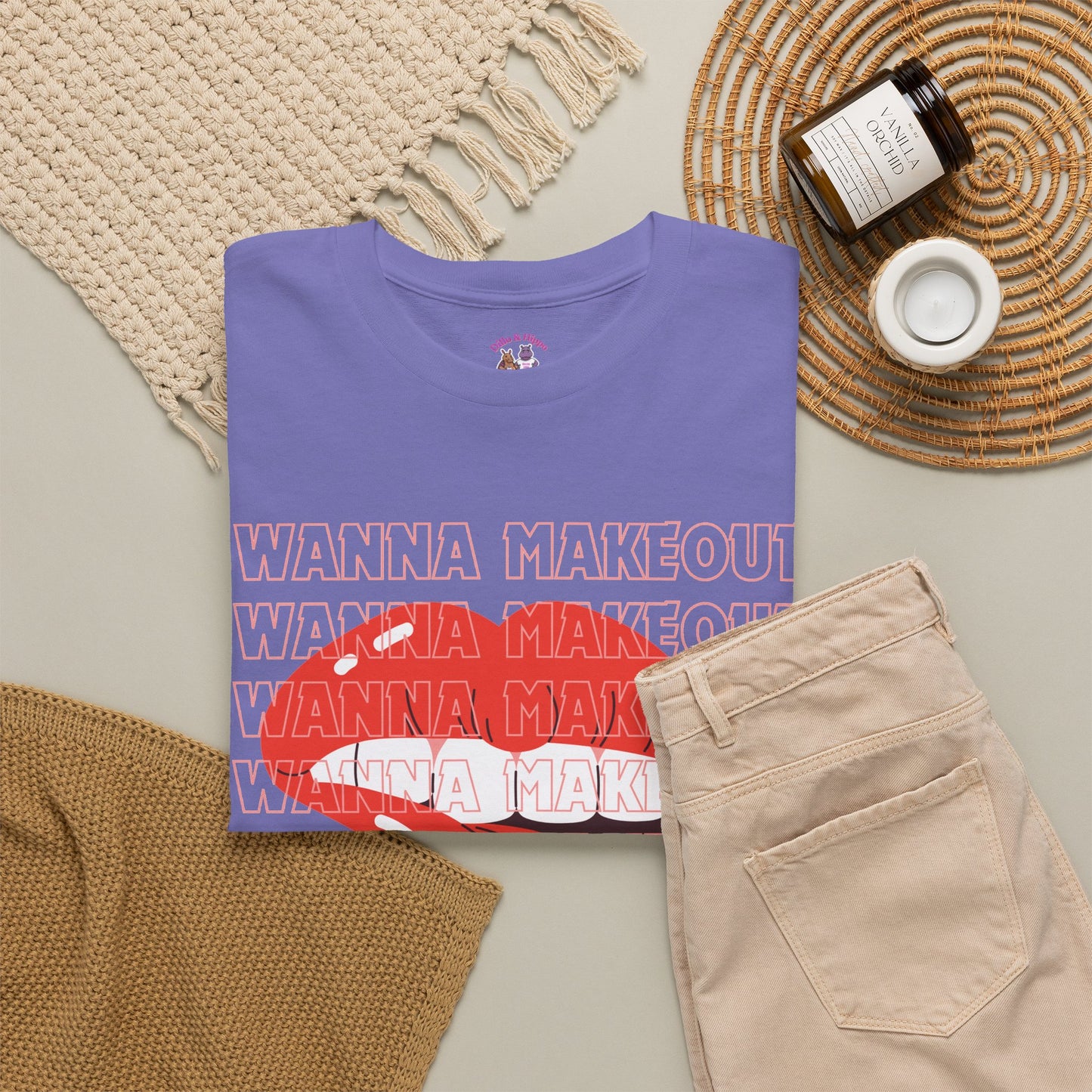 Unisex Heavy Cotton Tee - 'Wanna Makeout' Graphic Tee, Trendy Casual Wear, Perfect for Parties, Fun Couple's Tee