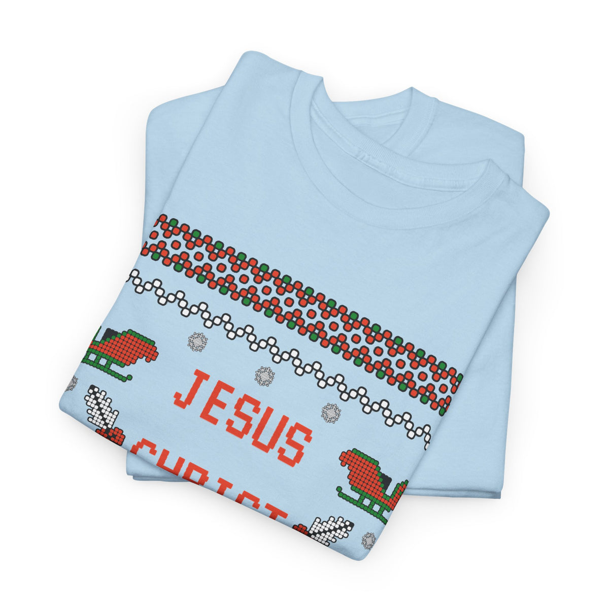 Funny Christmas Tee: "Jesus Christ Already Chill" Unisex Heavy Cotton Shirt