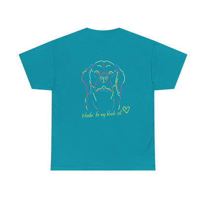 Golden Retriever Woofin' For My Black Cat // Unisex Heavy Cotton Tee - Relationship Dynamics