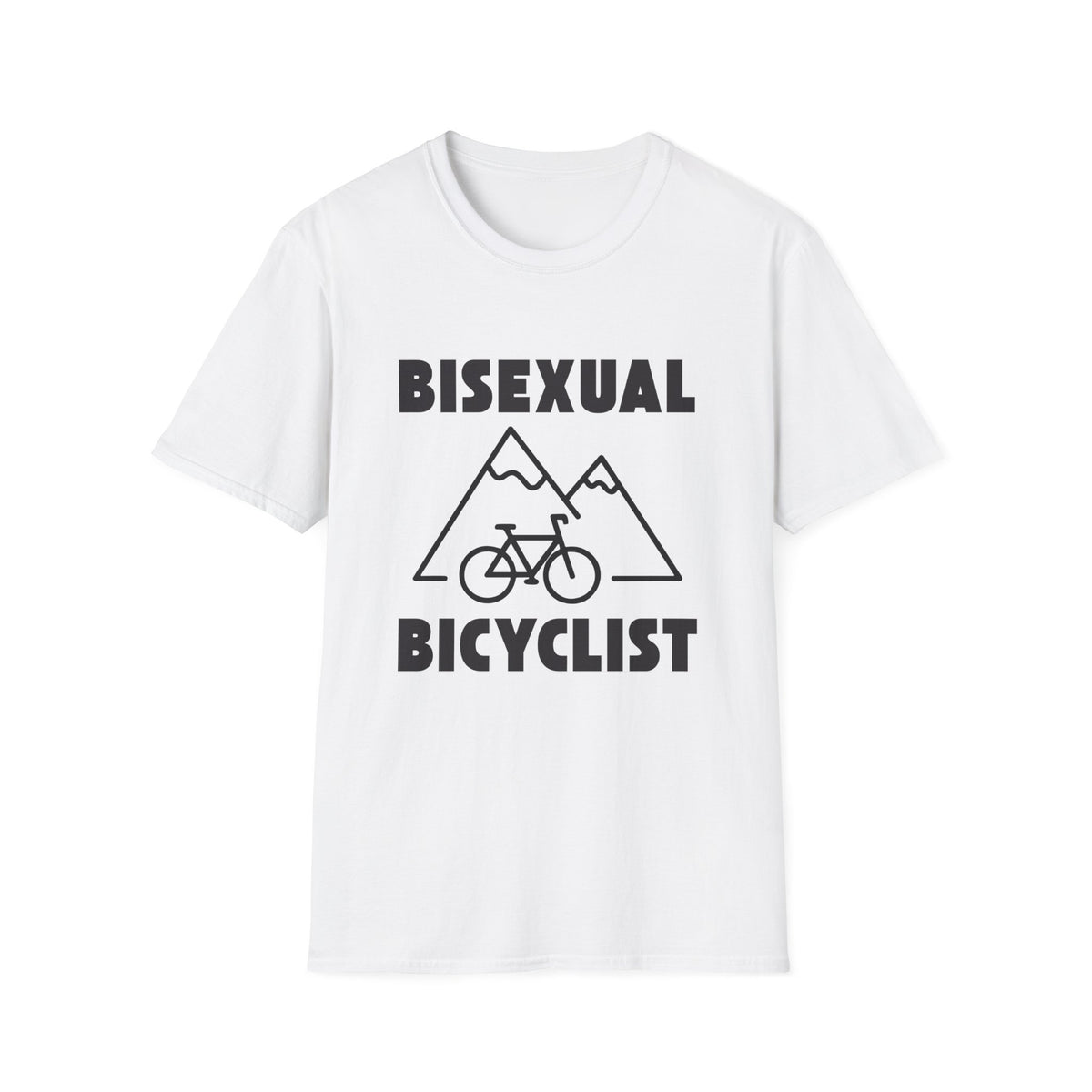 Bisexual (Mountain) Bicyclist  // Unisex Softstyle T-Shirt