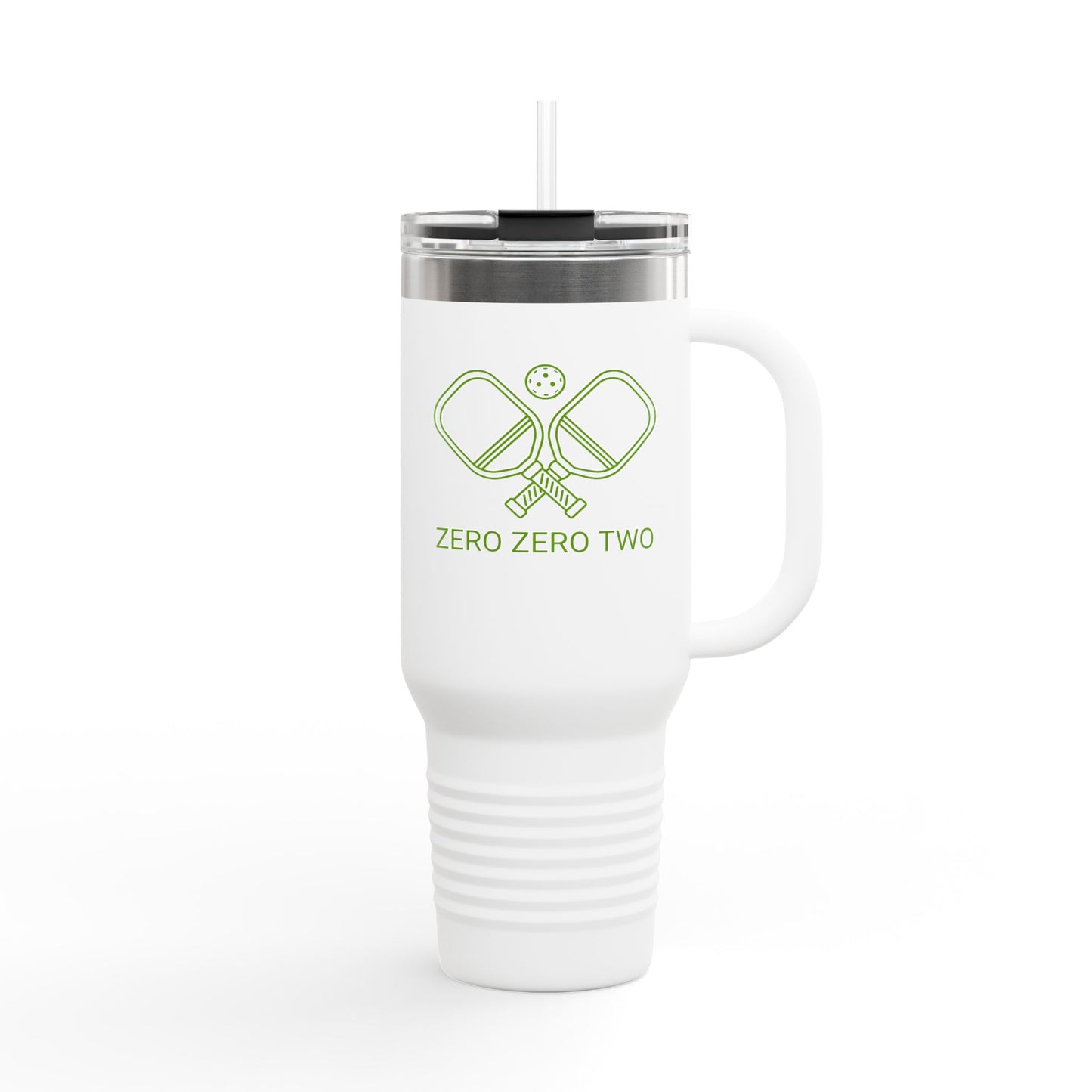 Zero Zero Two // Insulated Travel Mug, 40oz - Blue Text