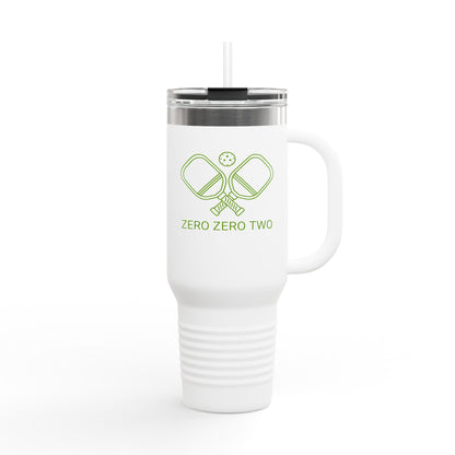 Zero Zero Two // Insulated Travel Mug, 40oz - Blue Text