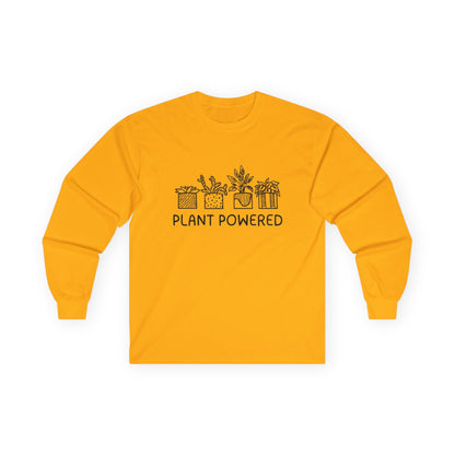 Plant Powered // Unisex Long Sleeve Tee - Eco-Friendly Plant Lovers Shirt