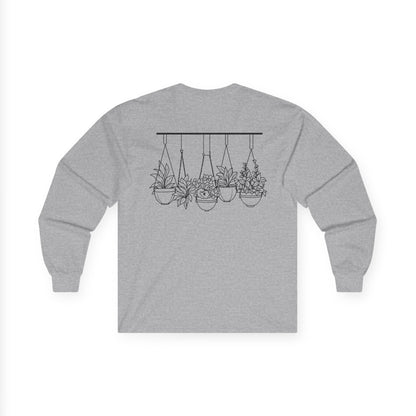 Hangin' With My Buds // Unisex Ultra Cotton Long Sleeve Tee - 'Happy Plants' Botanical Design
